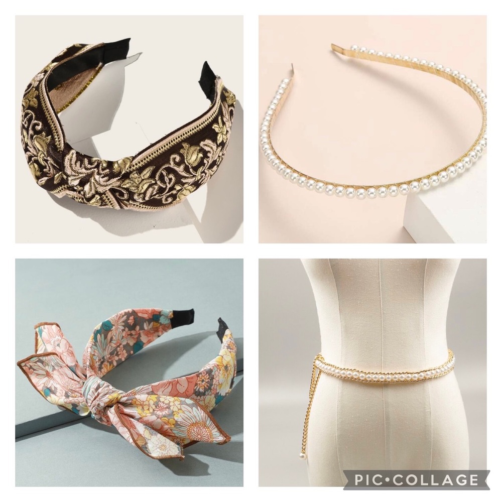 SHEIN Accessories Bundle w/ headbands & belt